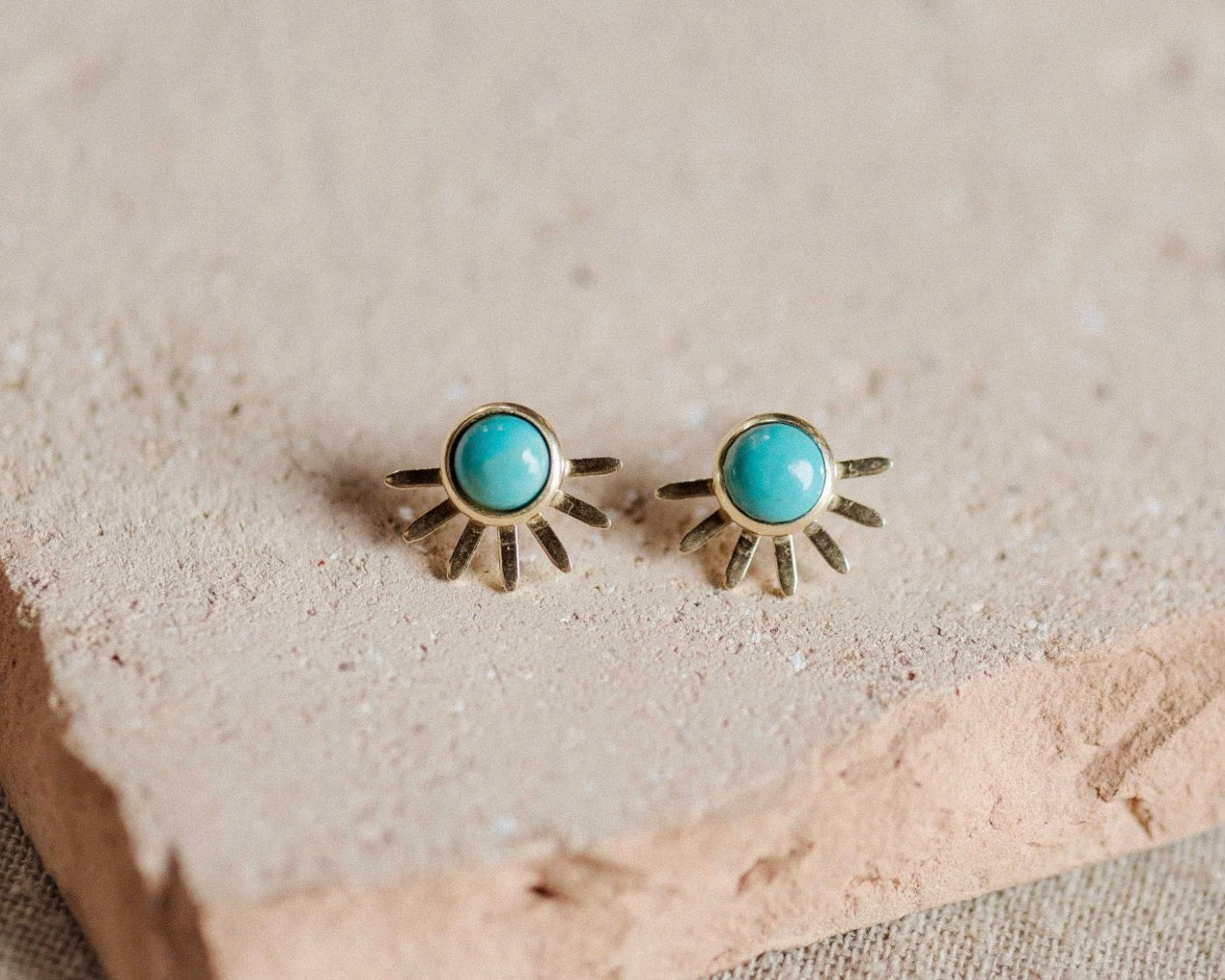 Sol Stud Earrings Turquoise