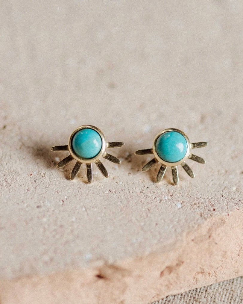 Sol Stud Earrings Turquoise