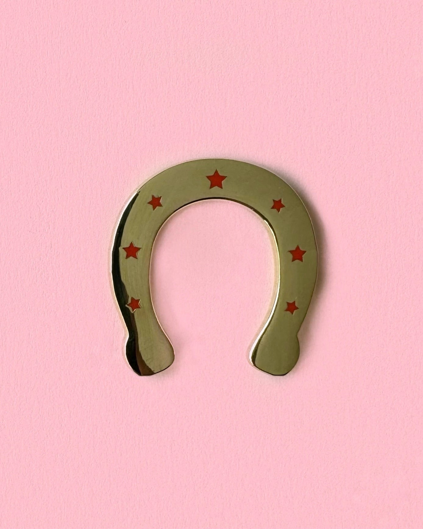 Gold Horseshoe Enamel Pin