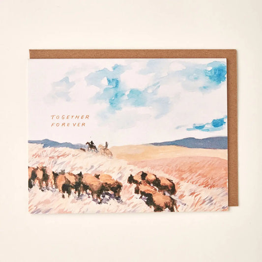Together Forever Bison Love Western Country Rancher Card