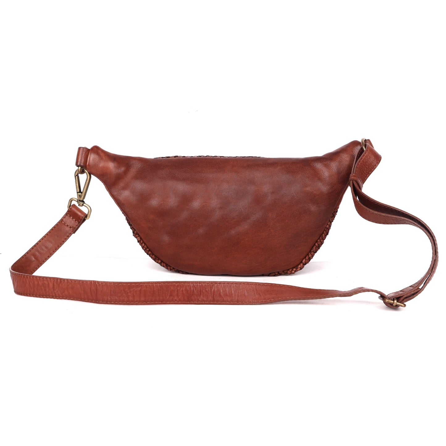 Woven Leather Sling Bag