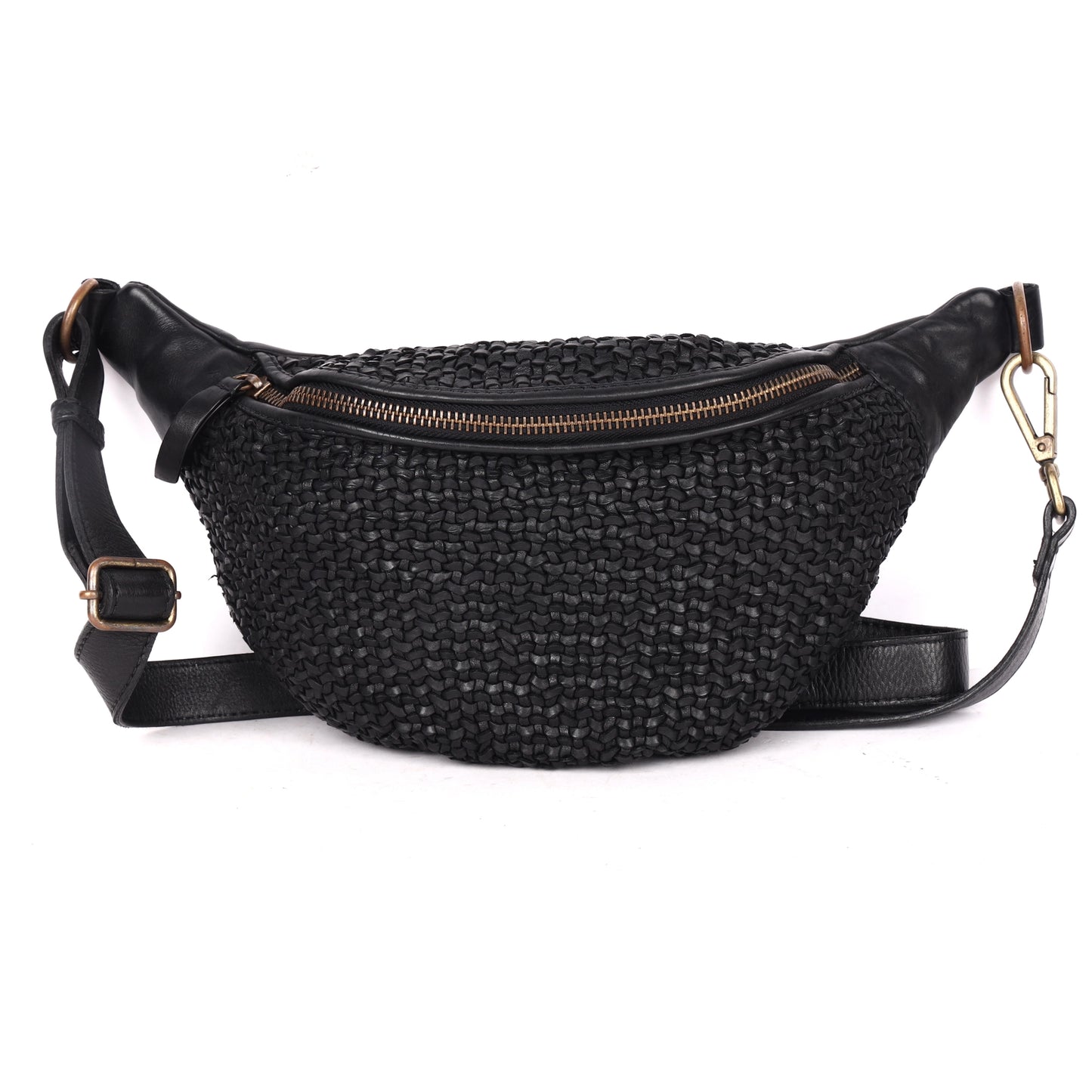 Woven Leather Sling Bag