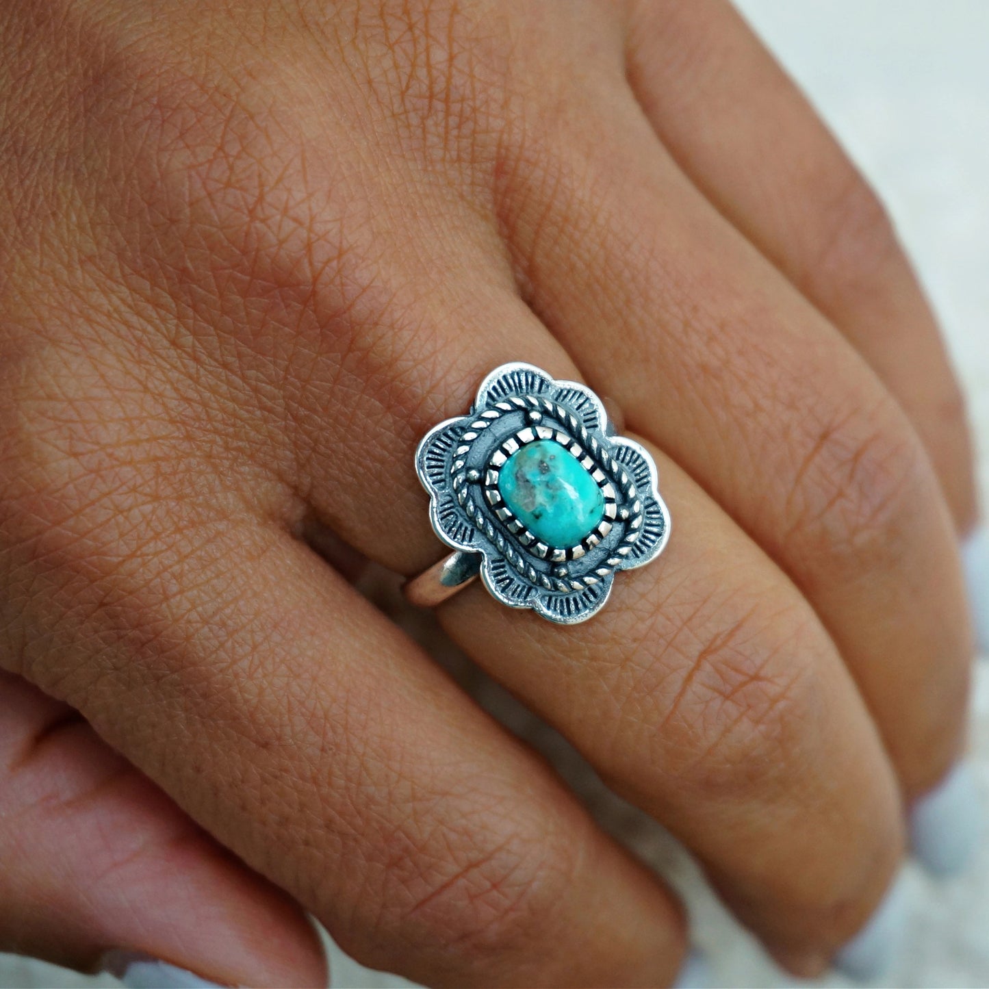 Asia Solitaire Turquoise Ring