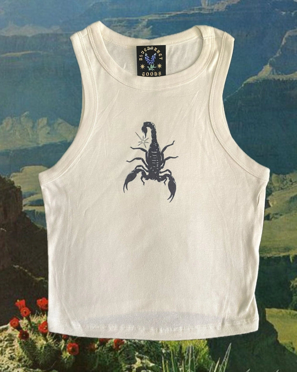 Ribbed Scorpion Cotton Tank Top