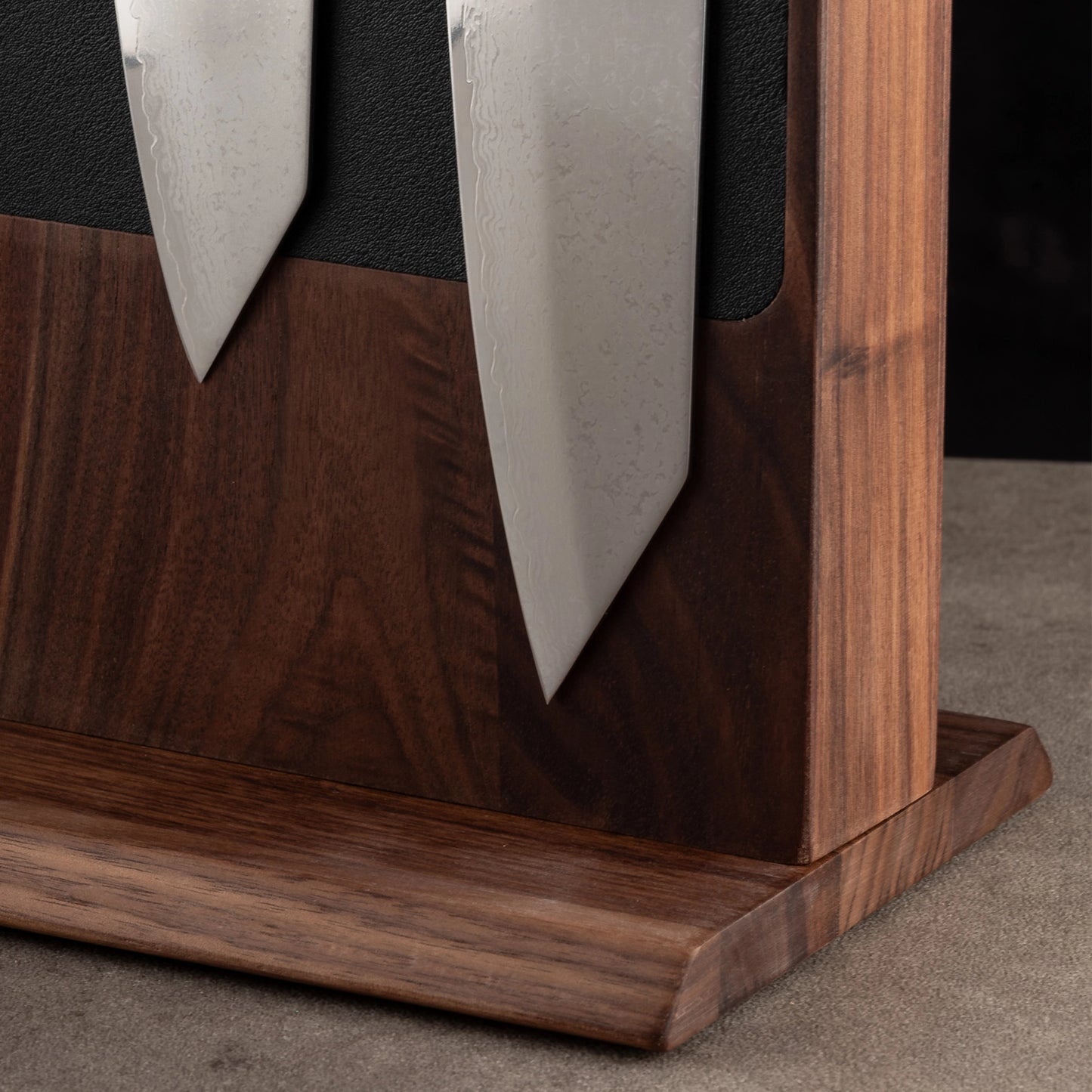 Magnetic Knife Block - Walnut & leather