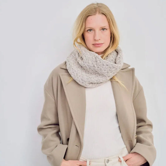 Newport Aran Cable Snood - Oat