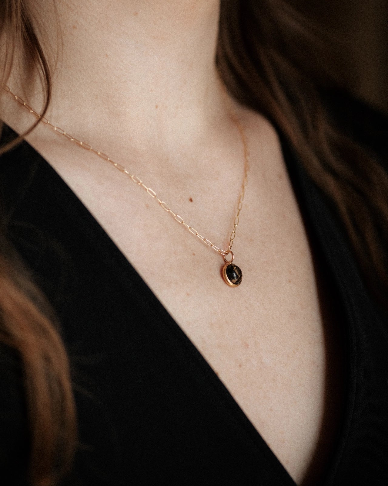 Hyalite Obsidian Stone Necklace