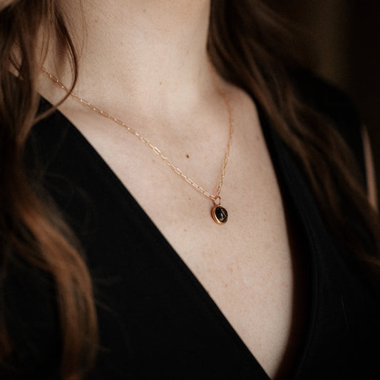 Hyalite Obsidian Stone Necklace