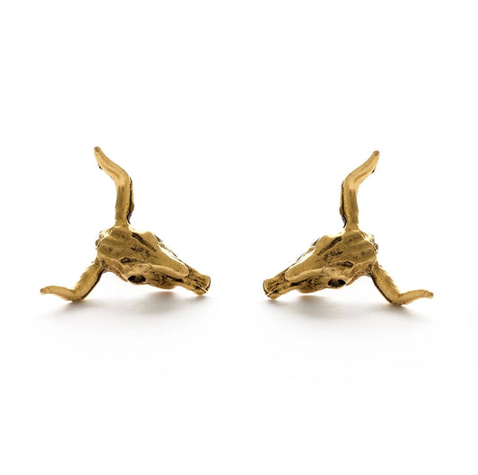 Bull Skull Stud Earrings