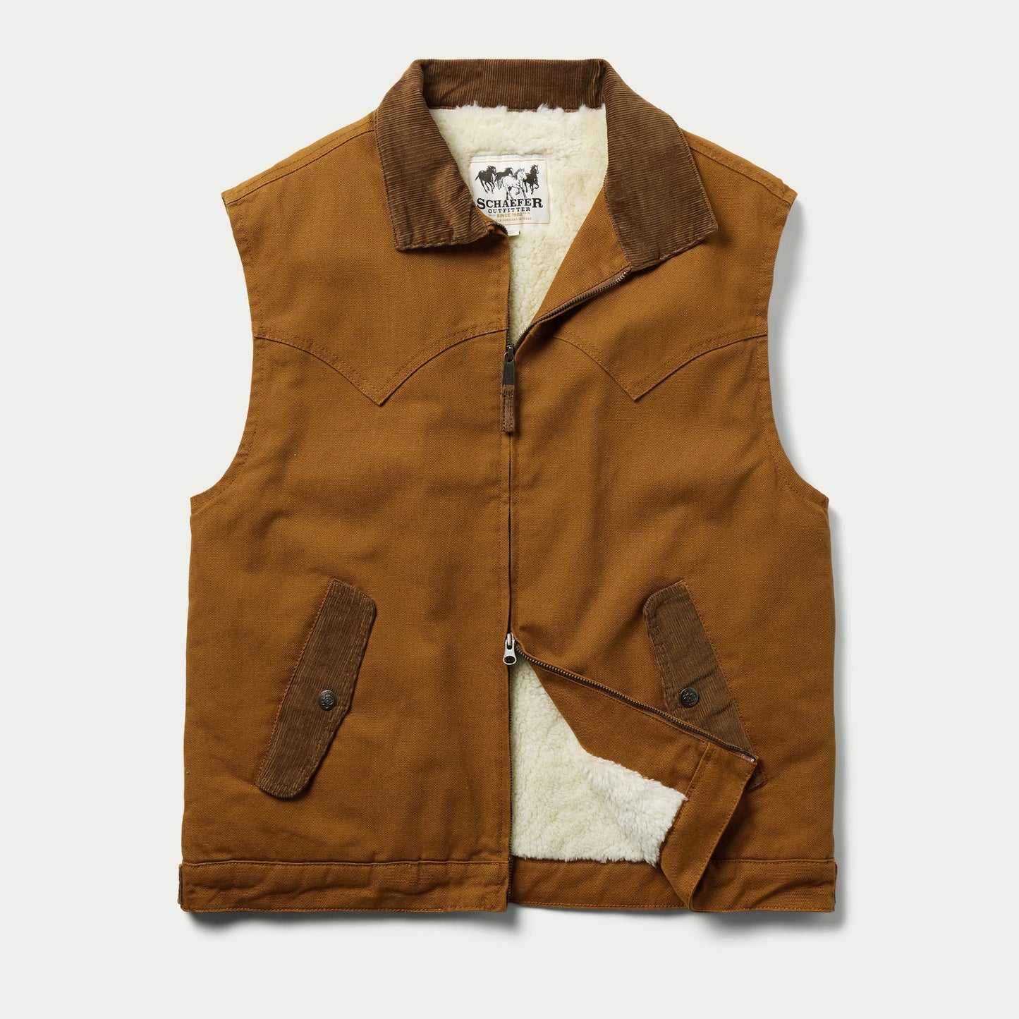 Canvas Vest with Sherpa Lining