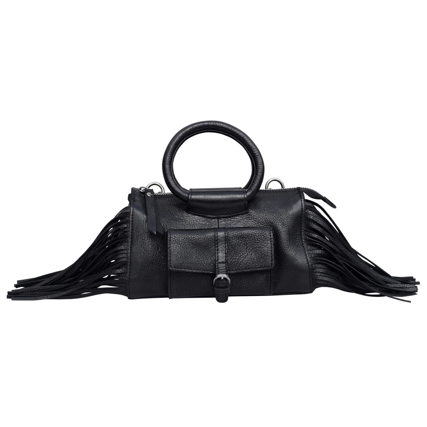 Leather Fringe Handbag- Small