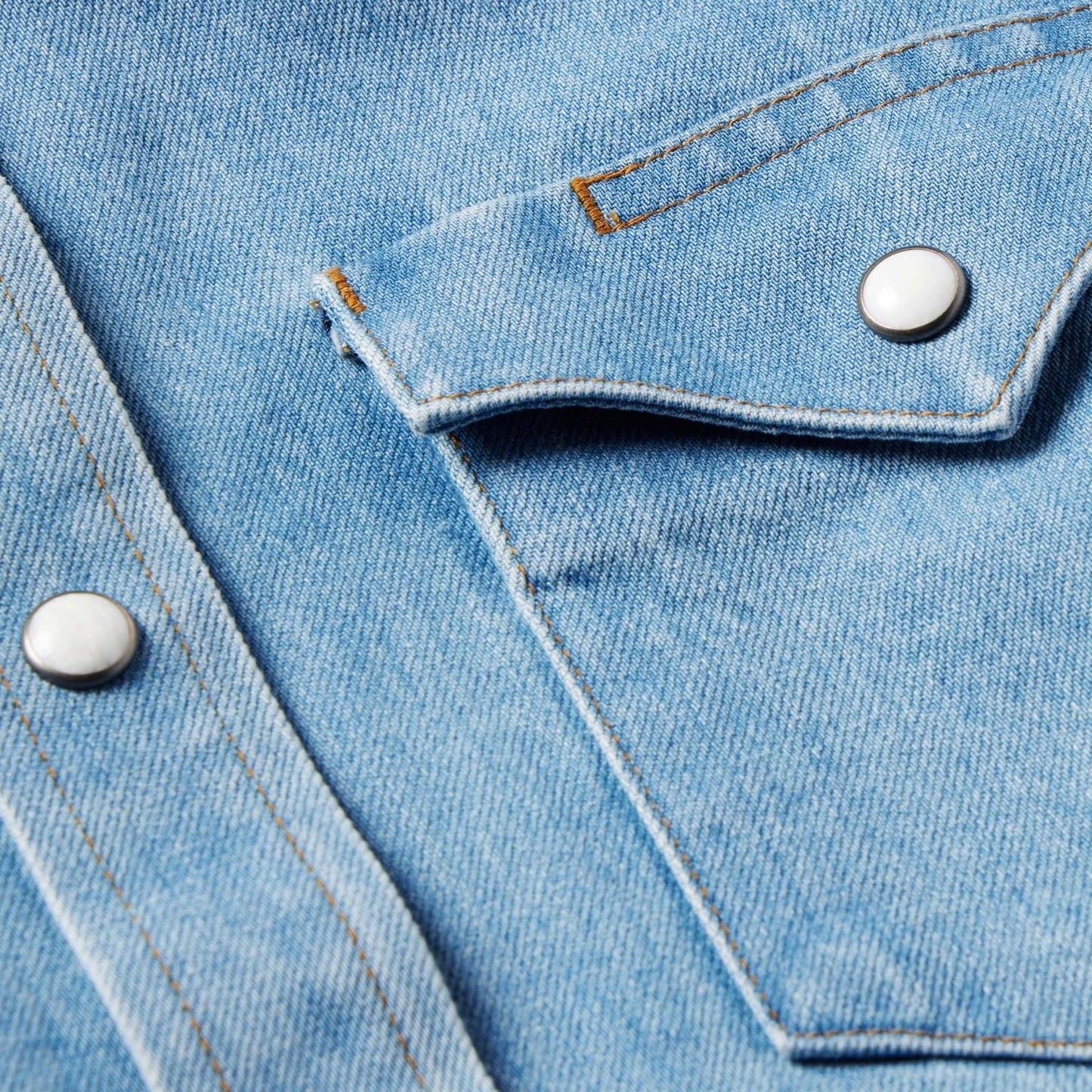 Western Denim Pearl Snap Shirt