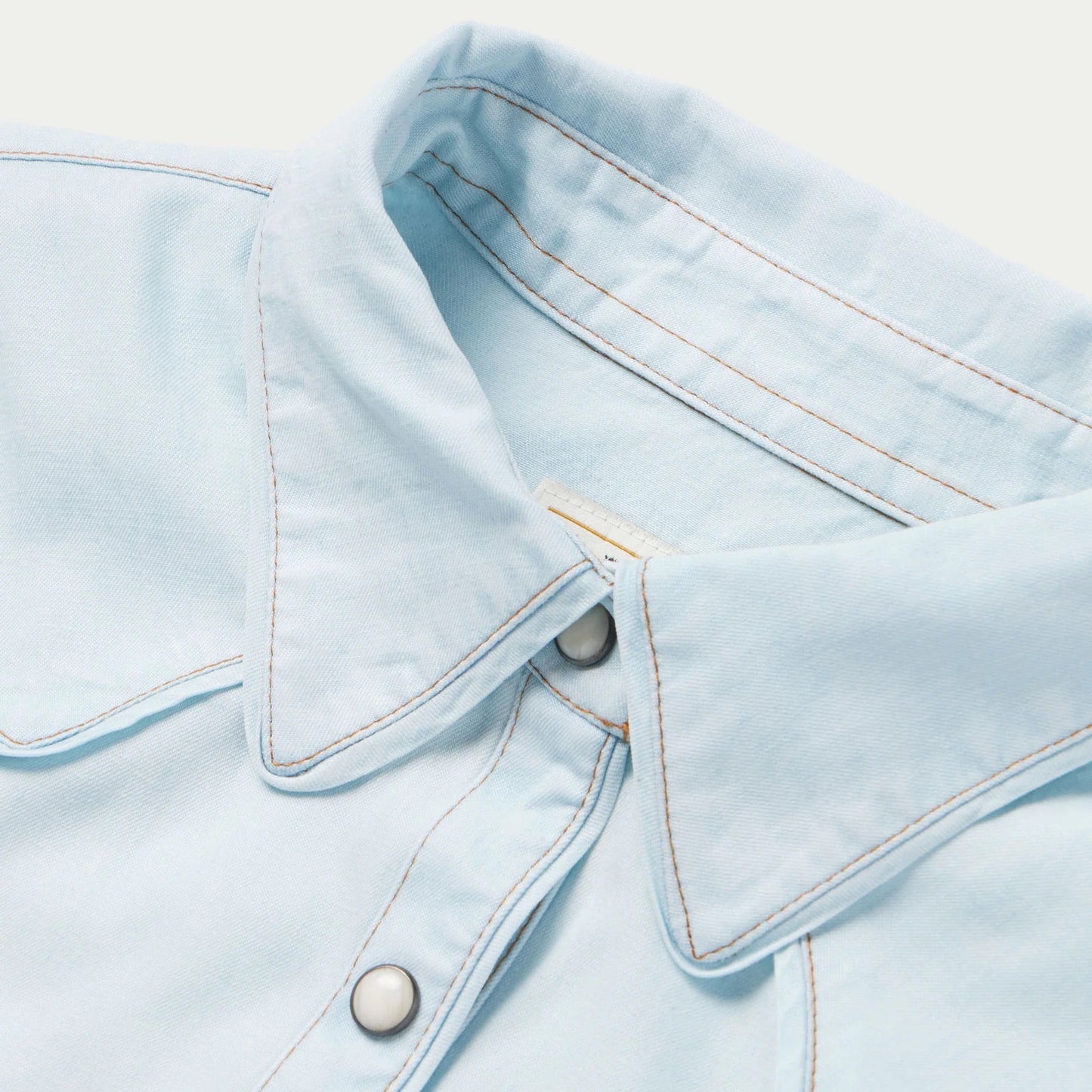 Western Pearl Snap Shirt - Light Wash