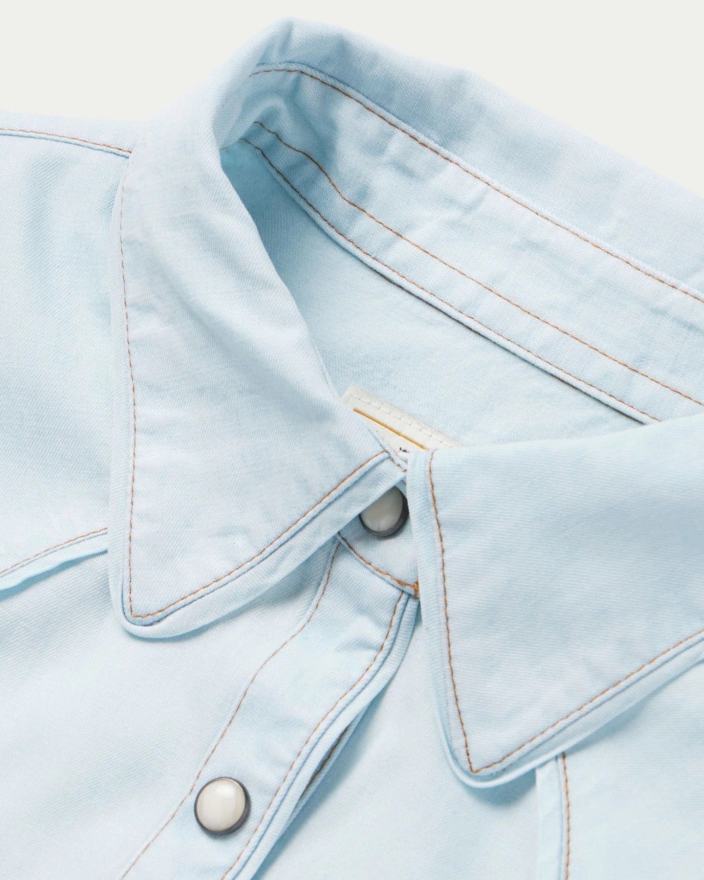 Western Pearl Snap Shirt - Light Wash