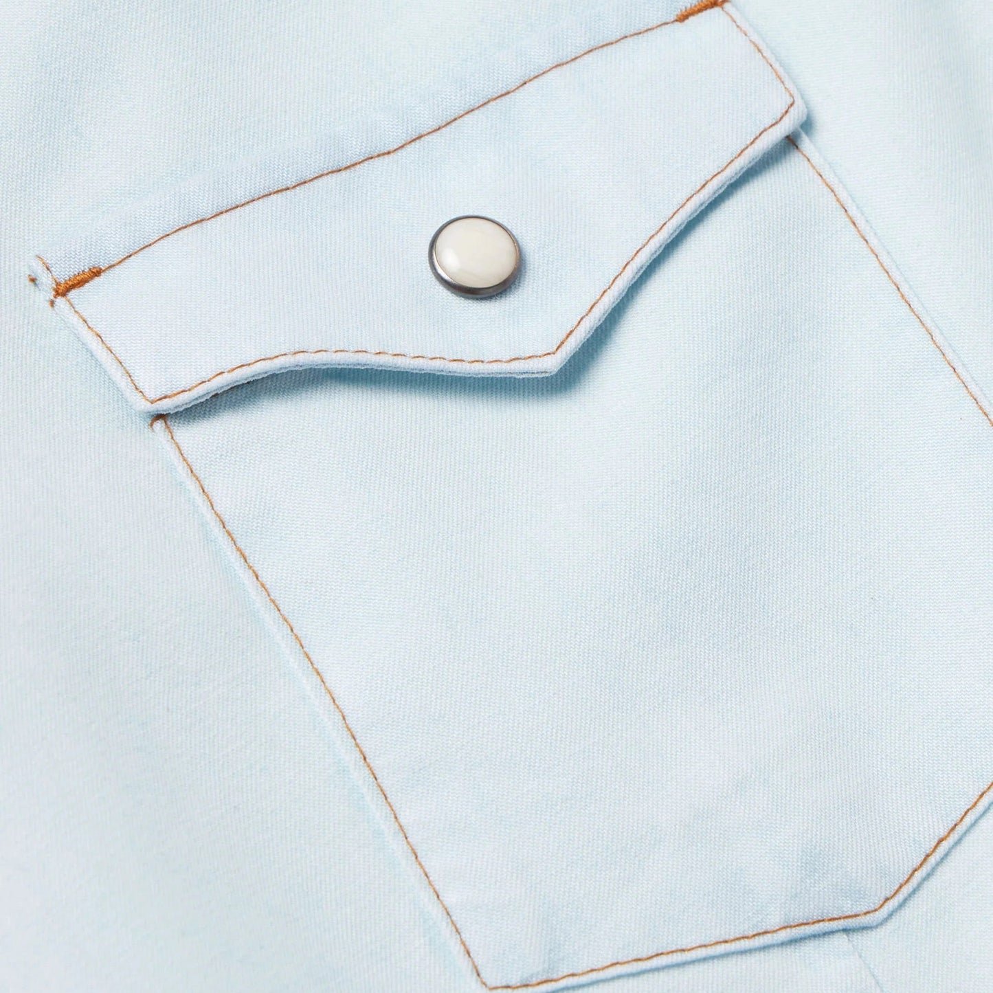 Western Pearl Snap Shirt - Light Wash