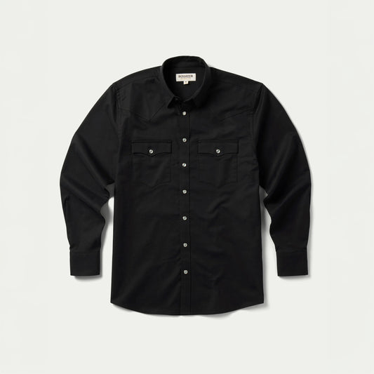 Classic Western Pearl Snap Shirt - Black