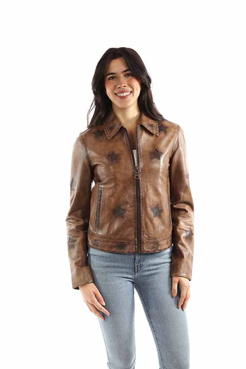 Stars Leather Jacket