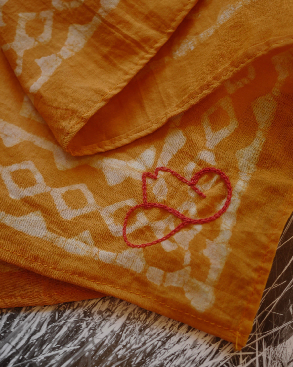Chainstitch Block Printed Bandana