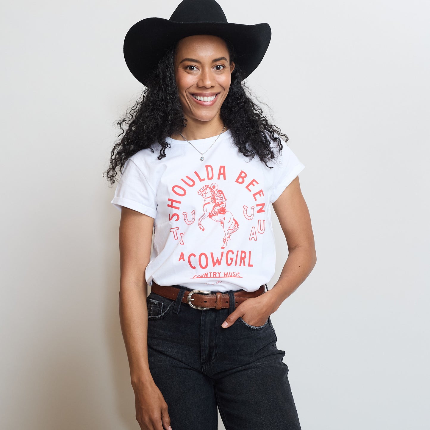 Shoulda Been a Cowgirl - White