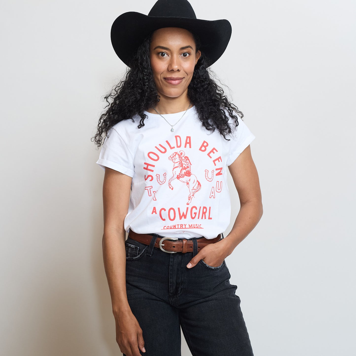 Shoulda Been a Cowgirl - White