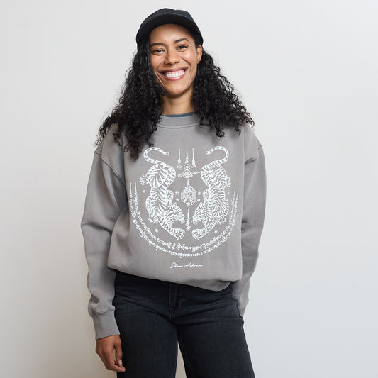 Women's Twin Tigers Sweatshirt - Faded Grey