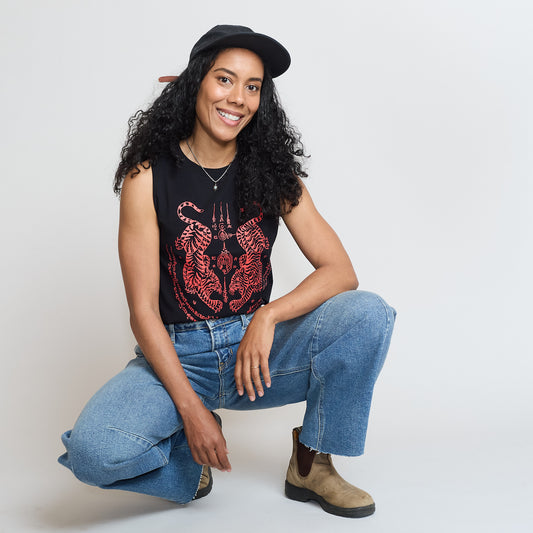 Twin Tigers Tank - Black