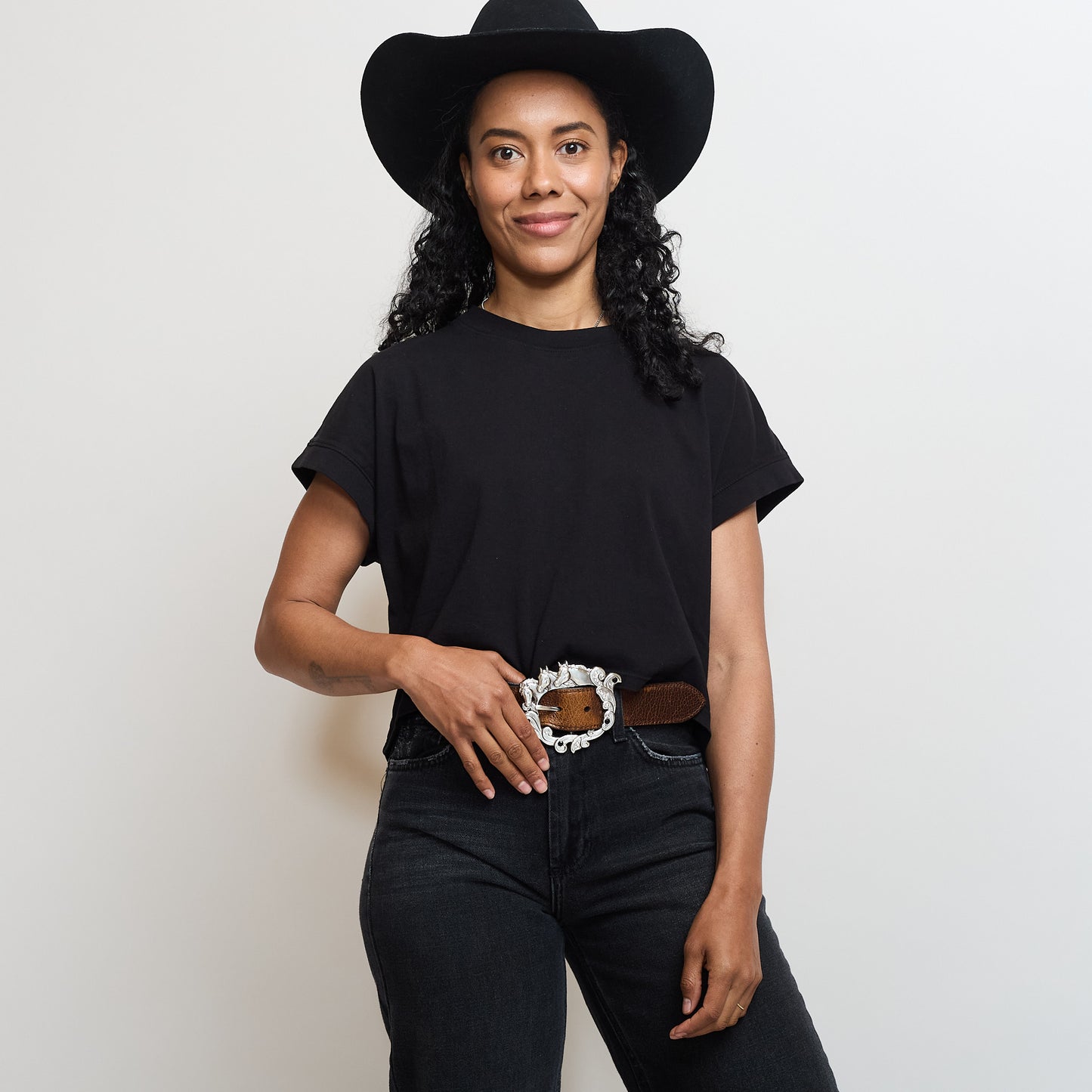 Cotton Crew Neck Crop Top