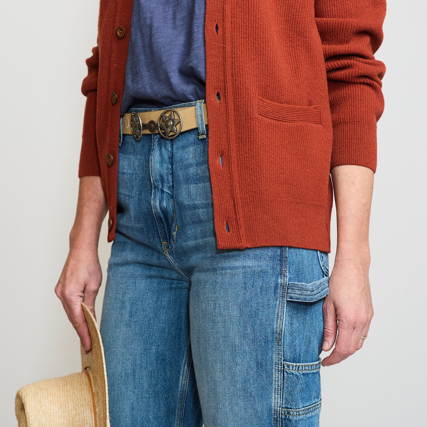 Lambswool Cardigan - Rust