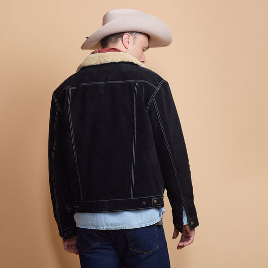 Scully Lined Suede Jacket - Black