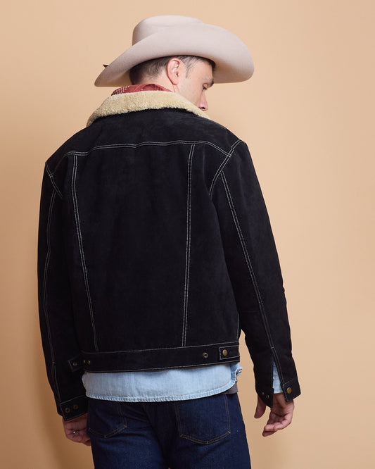 Scully Lined Suede Jacket - Black
