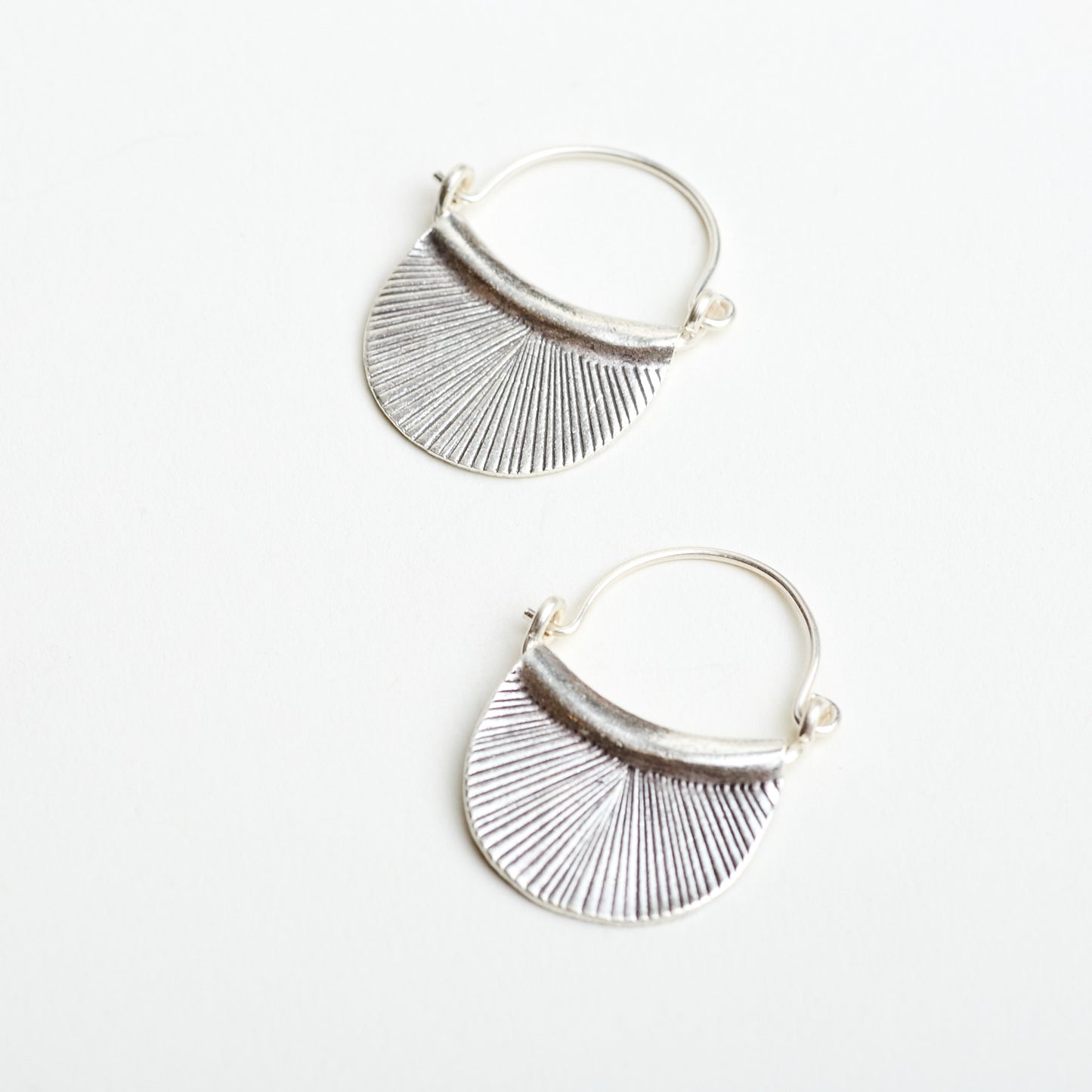Hill Tribe Sterling Silver Etched Petal Earring