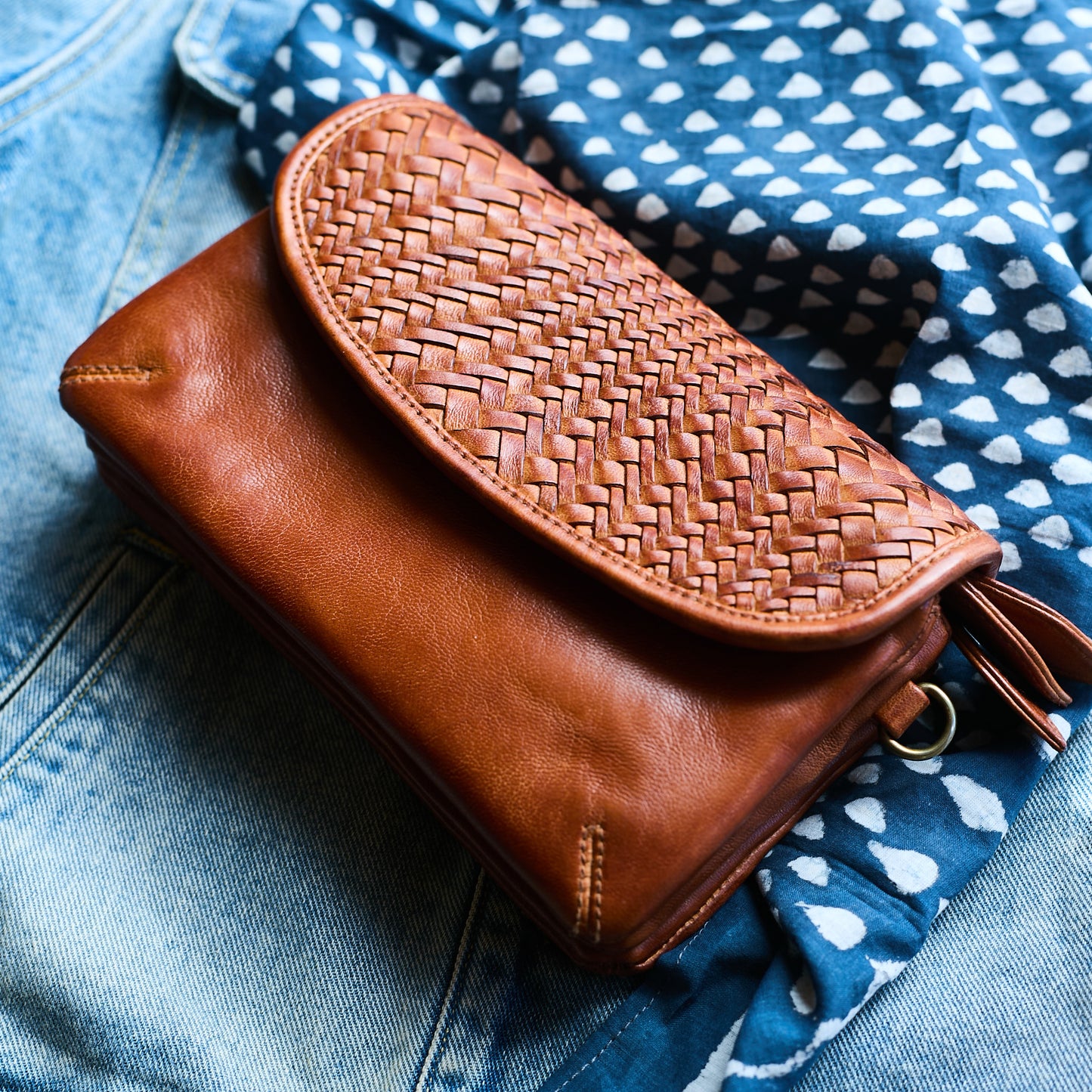 Woven Leather Scully Bag- Small