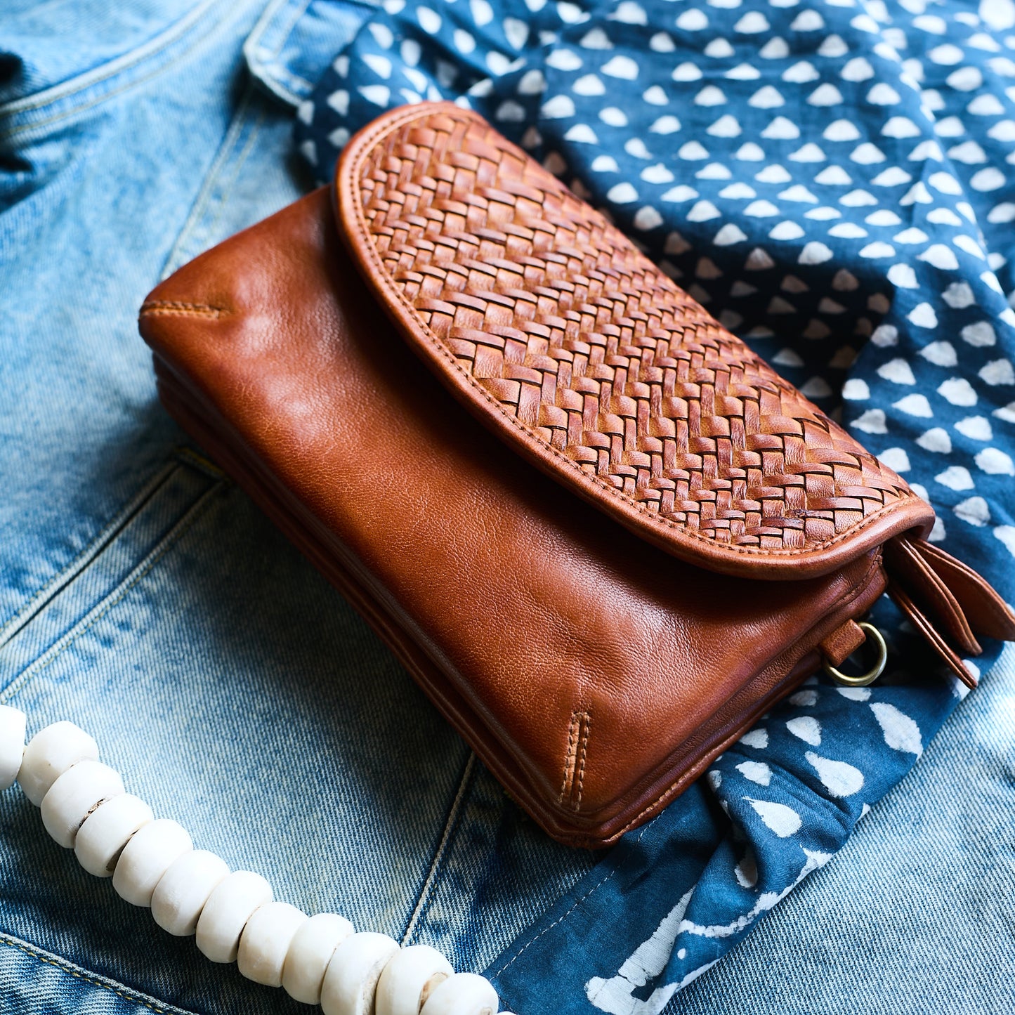 Woven Leather Scully Bag- Small