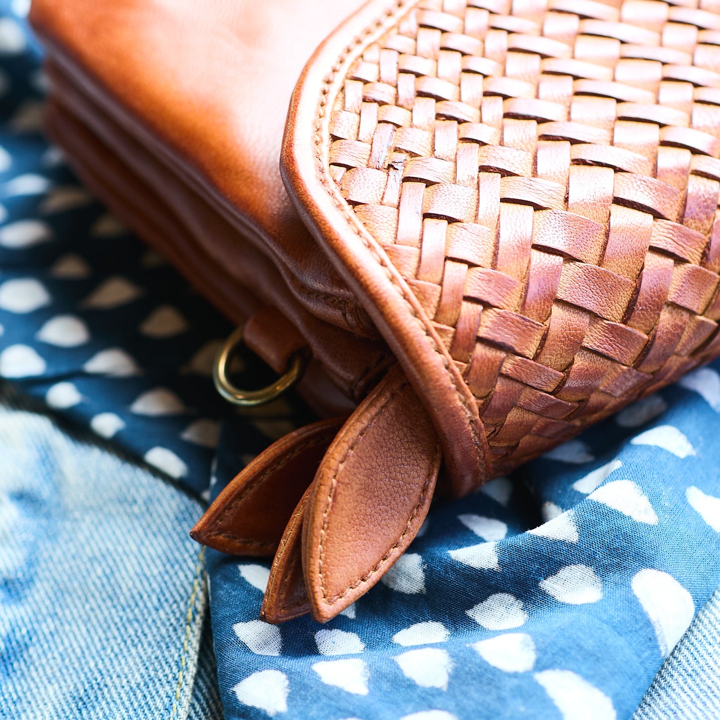 Woven Leather Scully Bag- Small