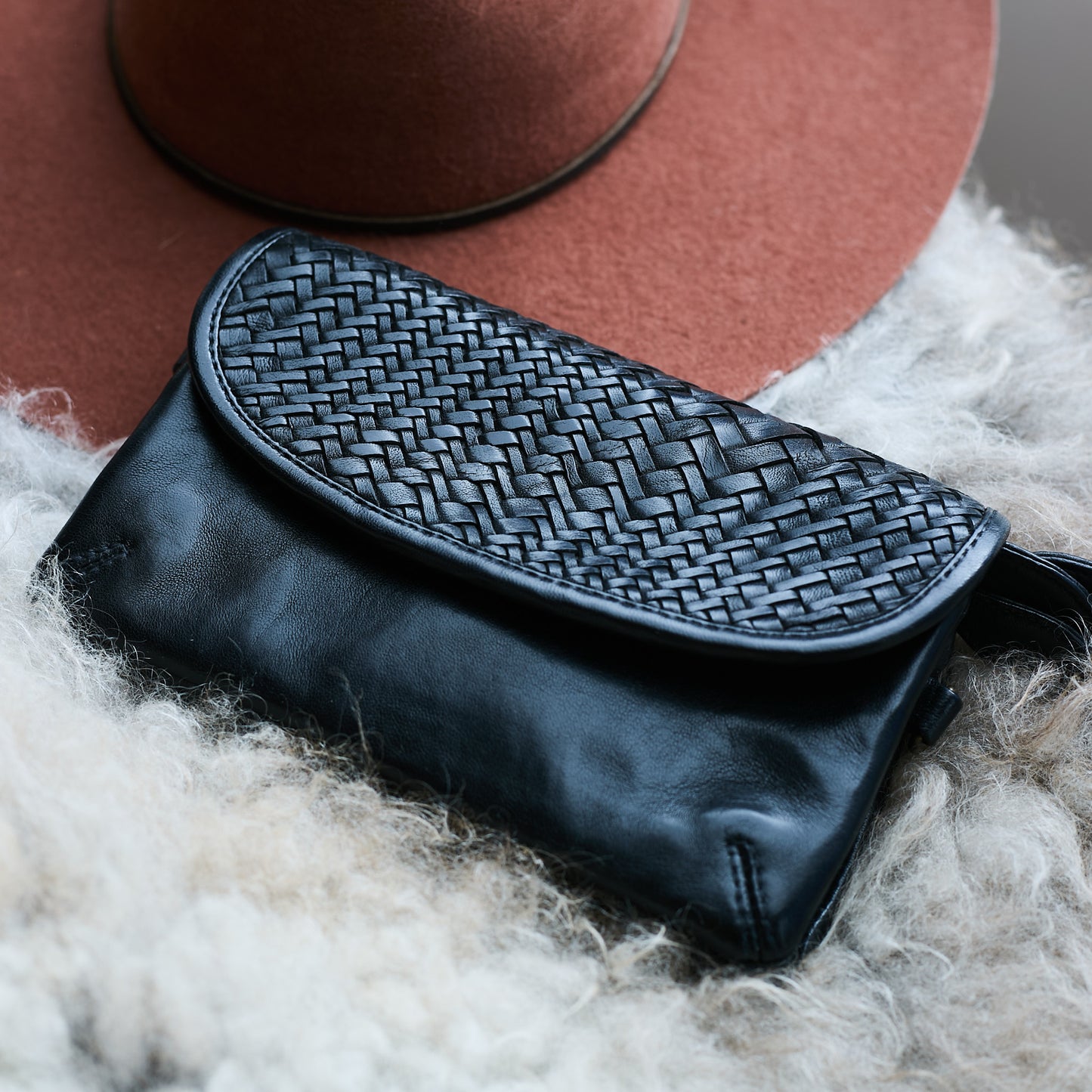 Woven Leather Scully Bag- Small