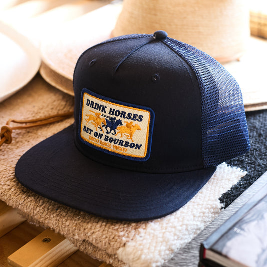 Drink Horses, Bet on Bourbon Trucker Cap