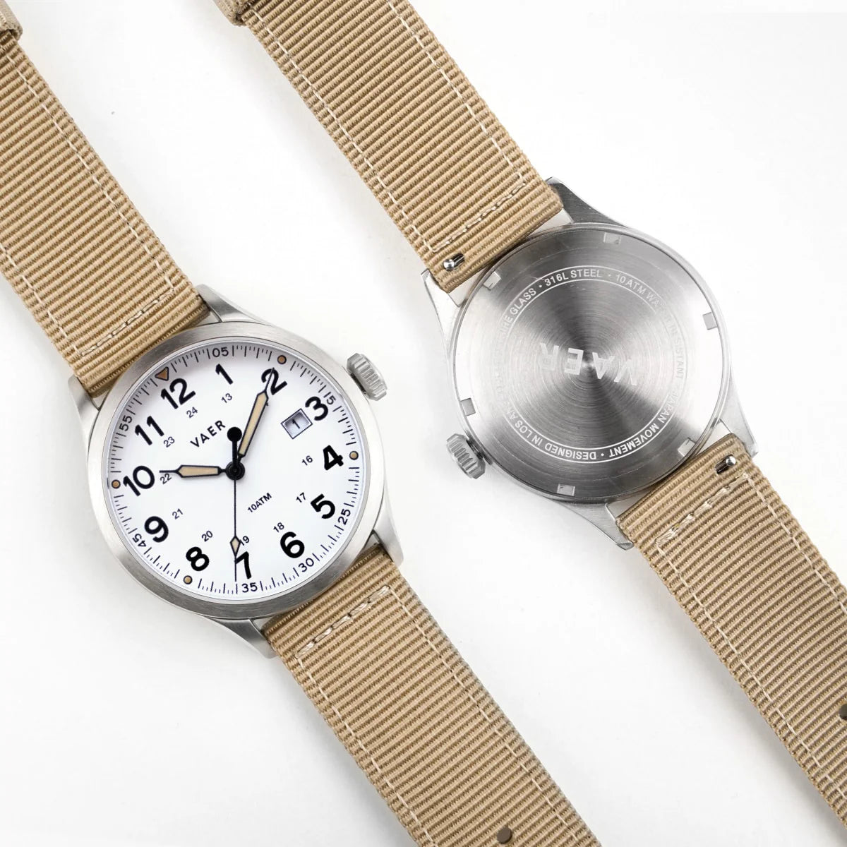 VAER Watch S3 Calendar Field White - 36mm Quartz
