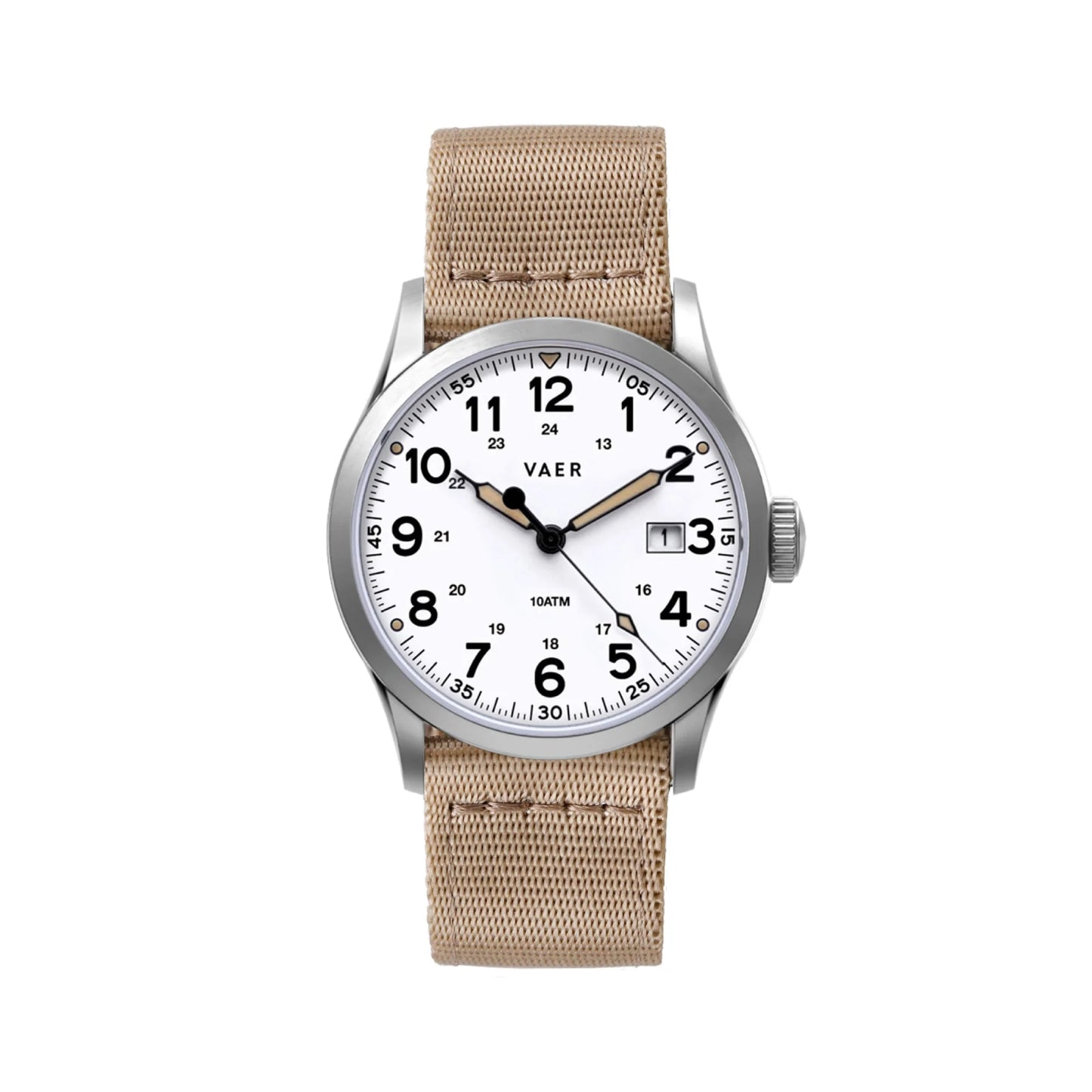 VAER Watch S3 Calendar Field White - 36mm Quartz
