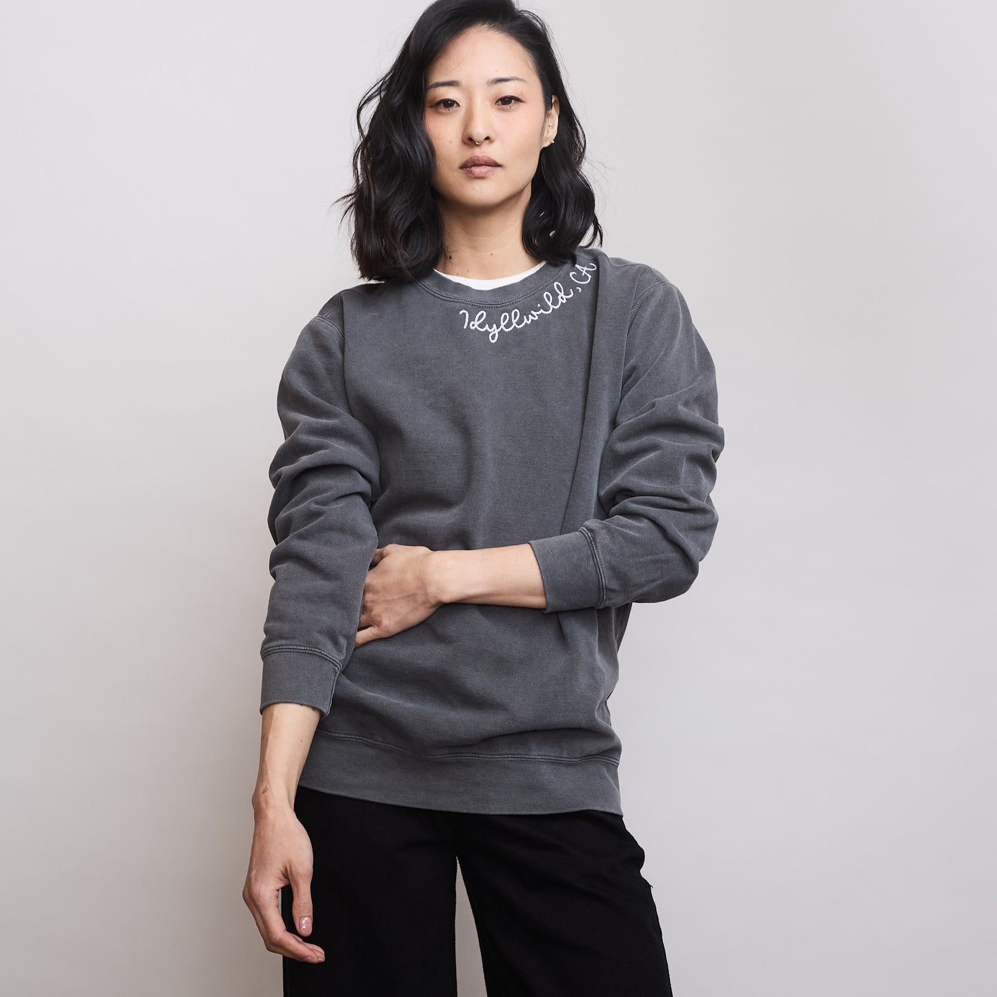 Idyllwild Chainstitch Sweater - Gray
