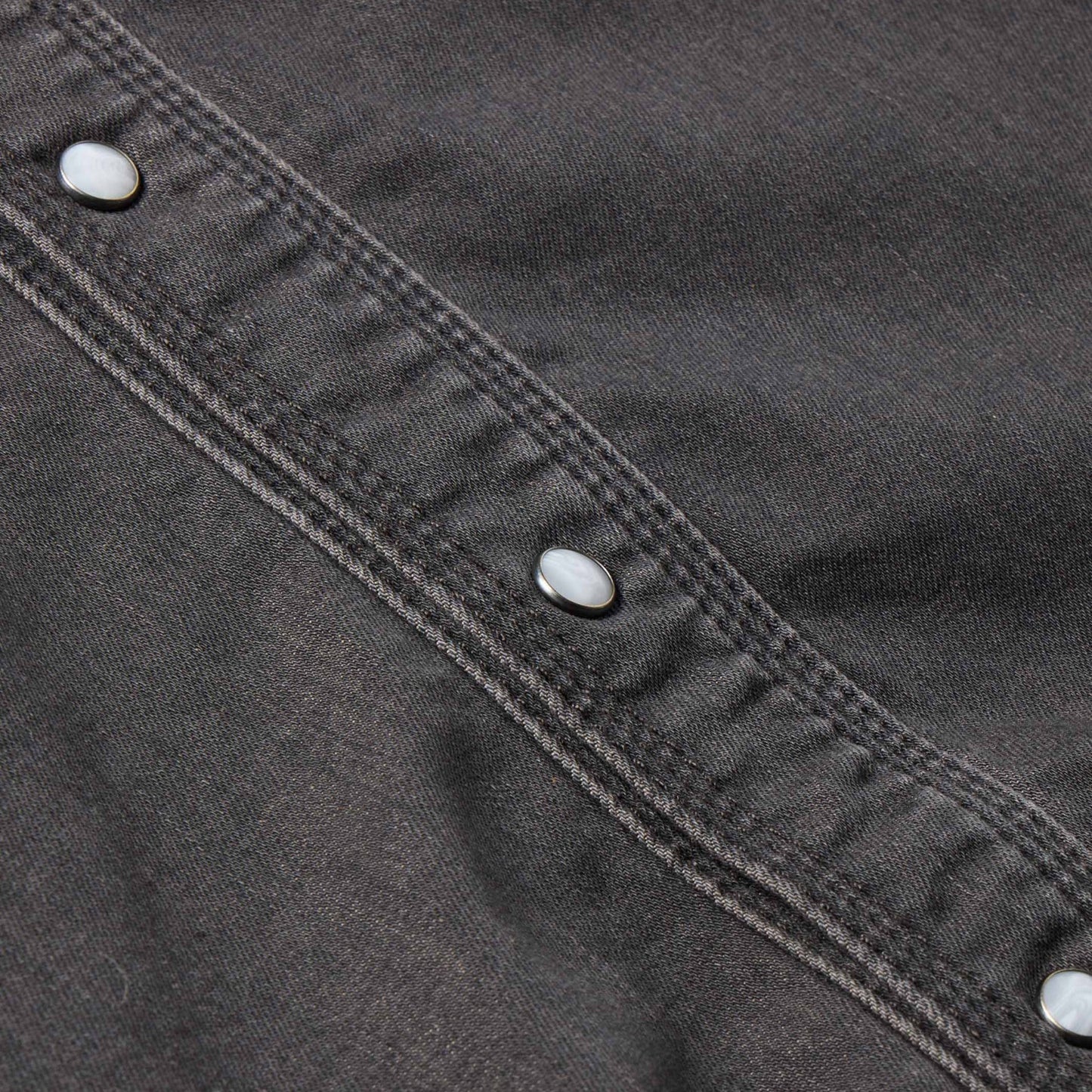 Women's Embroidered Denim Snap Shirt - Gray