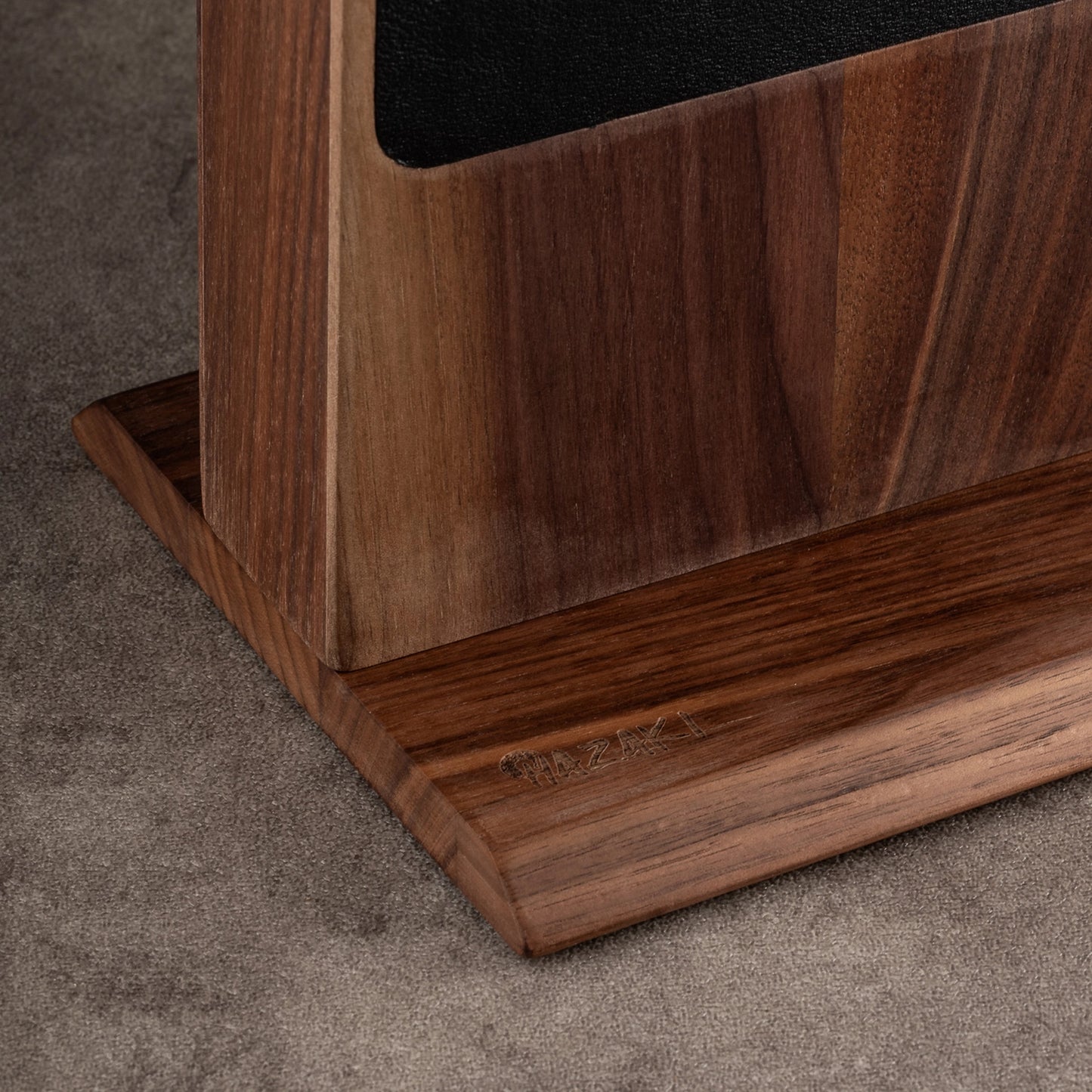 Magnetic Knife Block - Walnut & leather