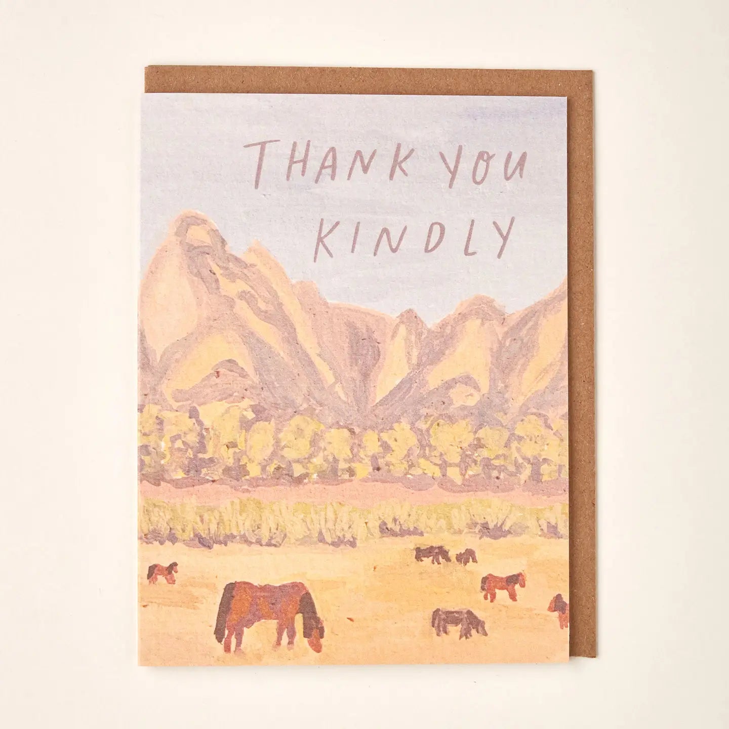 Thank You Kindly Mountain Ranch Horses Greeting Card