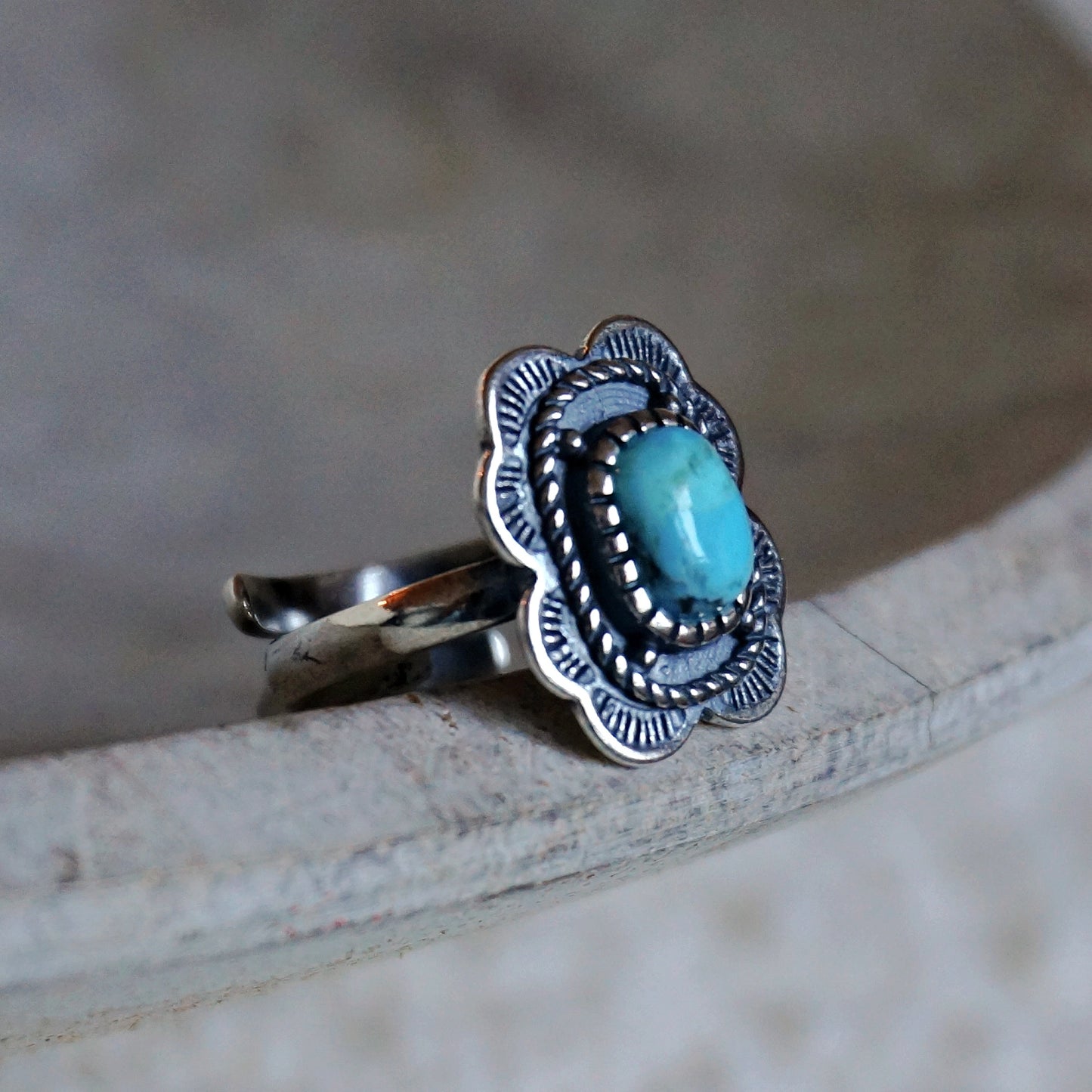 Asia Solitaire Turquoise Ring