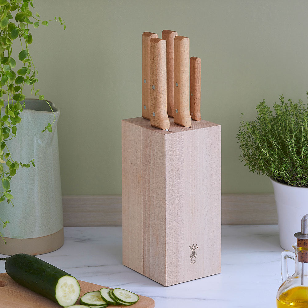 Opinel Parallel Knife Block With Bread Knife