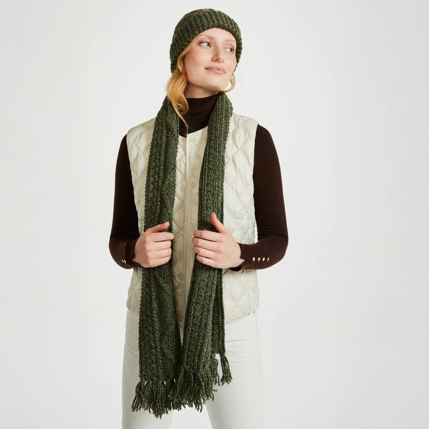 Kinard Aran Scarf - Green