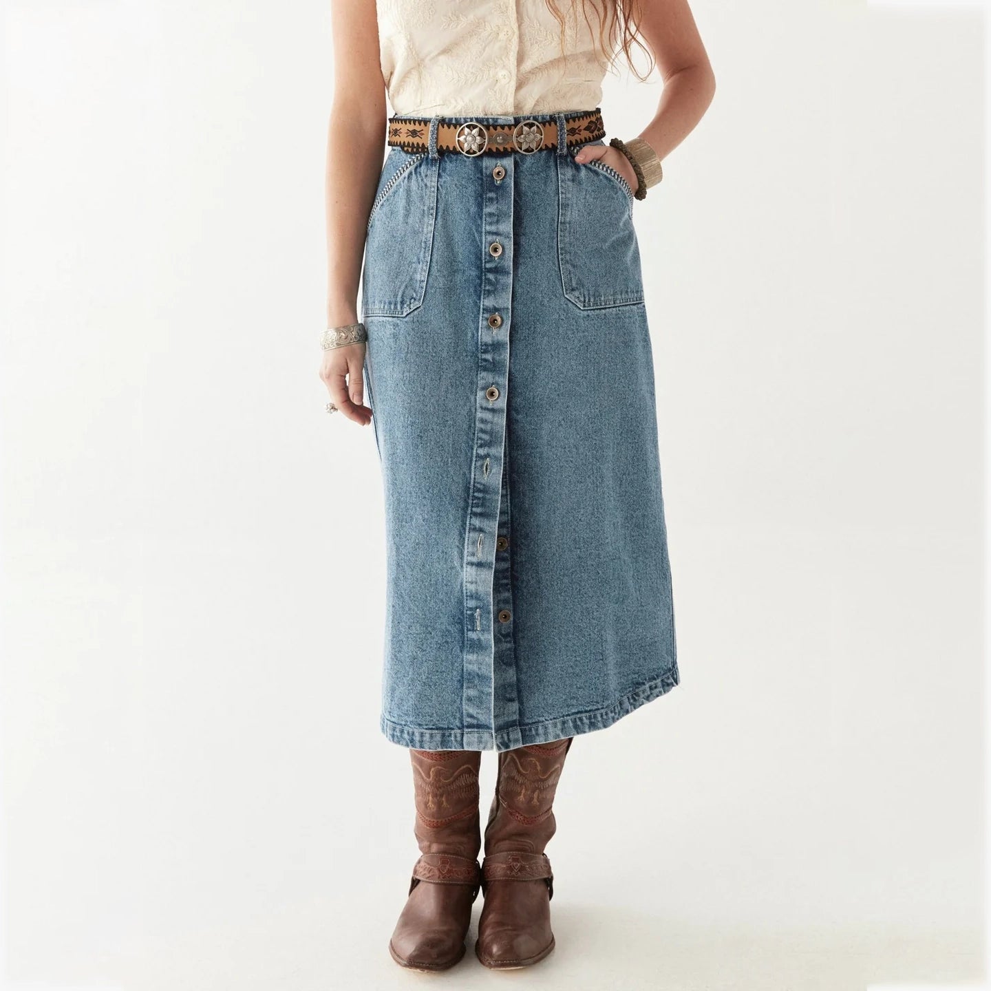 Parton Skirt - Western Blue