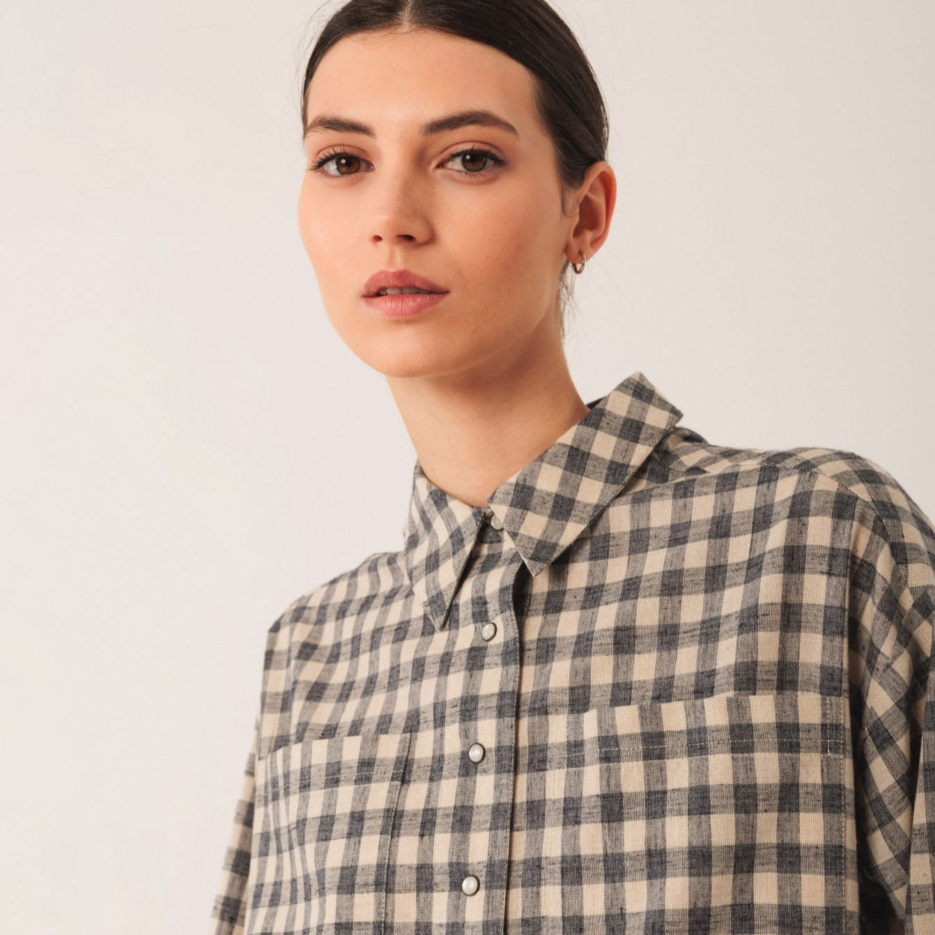 Checkered Dress - Indigo