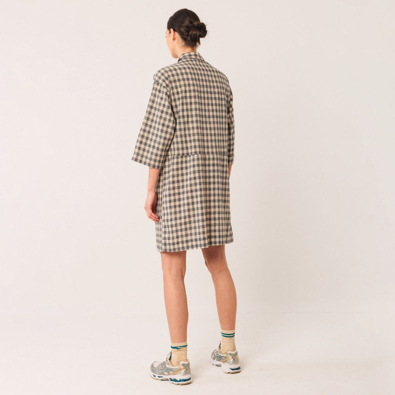 Checkered Dress - Indigo
