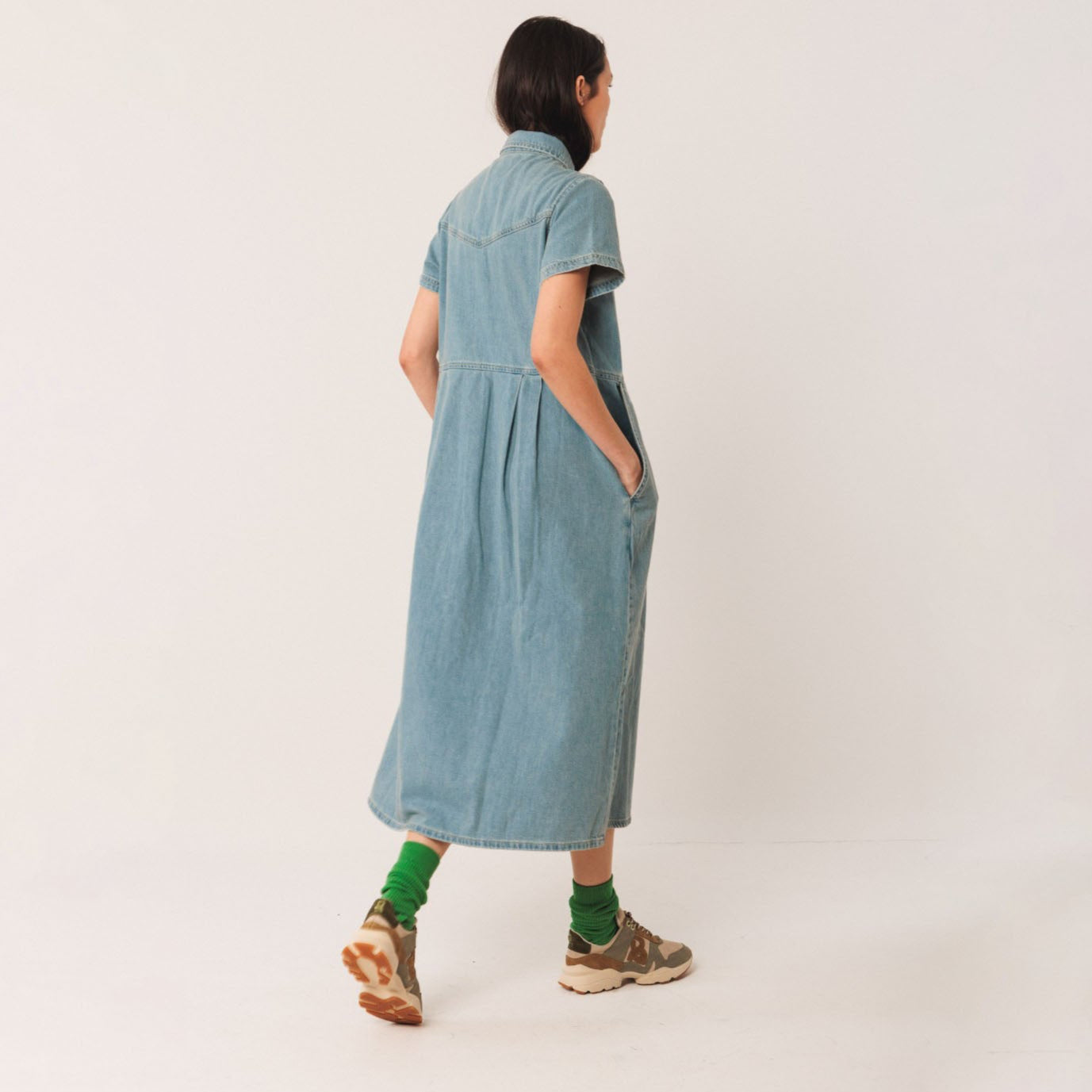Denim Shirt Dress - Super Stone