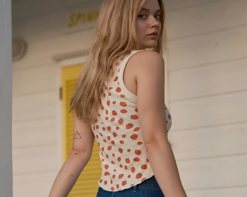 Hemp Rib Tank - Strawberry